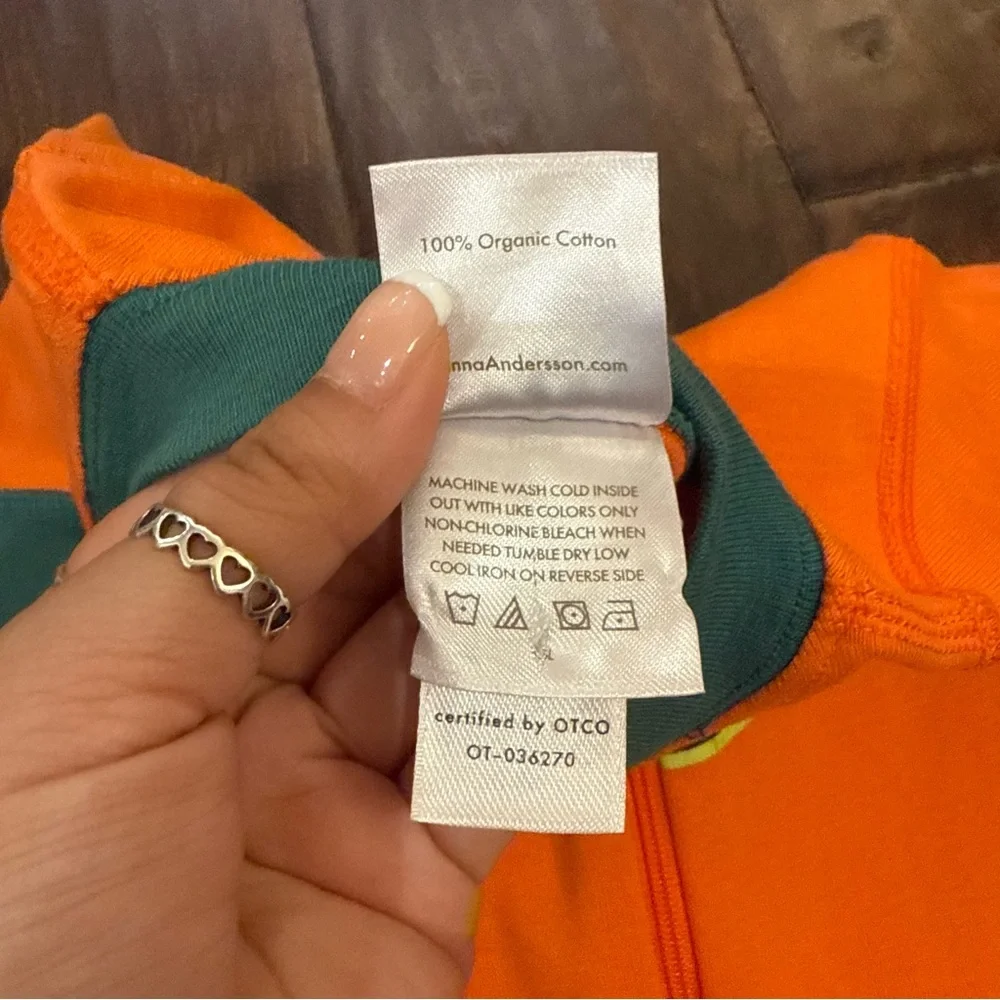Hanna Andersson Baby Zip Sleeper Jack-O-lantern Halloween Pumpkin size 3-6 Month